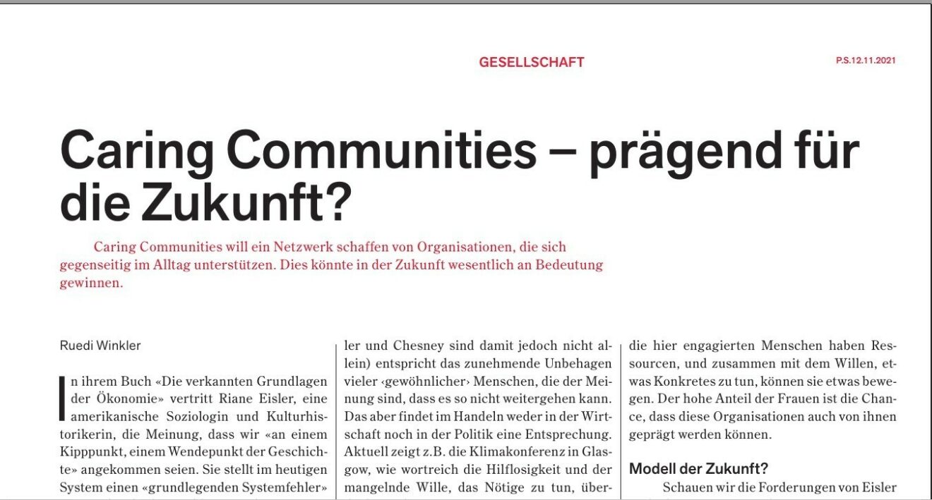 Caring Communities - Artikel von Ruedi Winkler