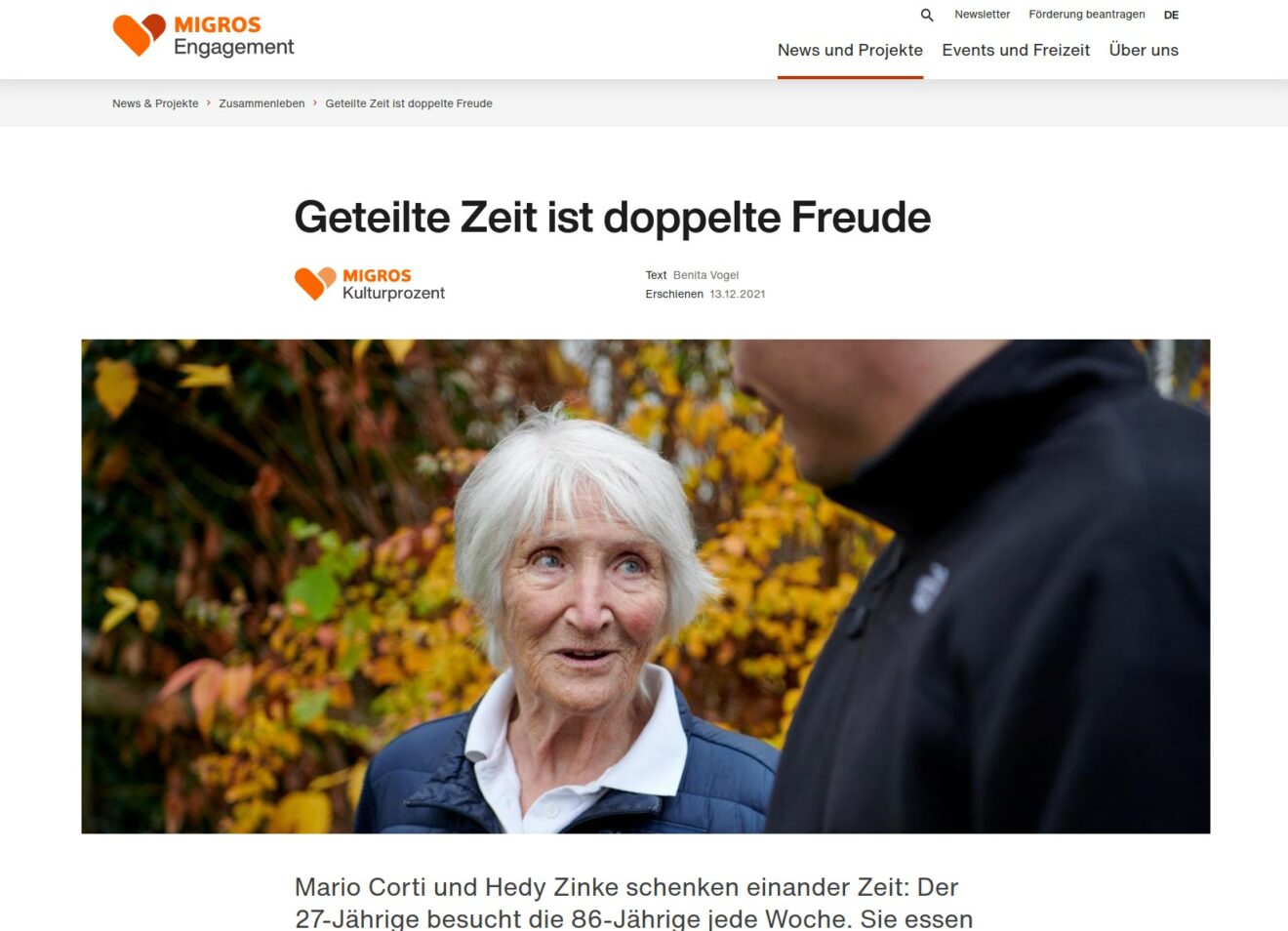 Migros-Engagement über Zeitgut